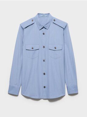 Prada Light Blue Popeline Egypt Button-Up Collared Shirt 38